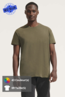 Un t-shirt Sol's REGENT à manches courtes et col rond porté par un mannequin homme